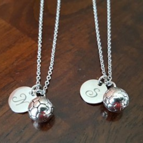 2 Stainless Steel Soccer Necklaces - Picture 1 of 8